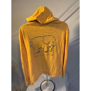 Ivory Ella Elephant Graphic Orange Hoodie vintage Sweatshirt Womens‎ Small 90s